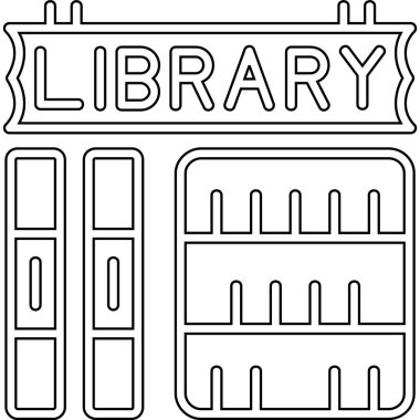 Kütüphane. Web simgesi basit illüstrasyon