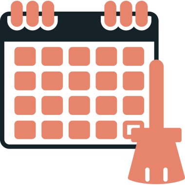 Dolu takvim günü tarih simgesi - taslak biçimi