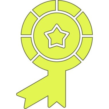 Madalya ödülü ikonu. Web için ödül madalyası vektör simgelerinin basit illüstrasyonu