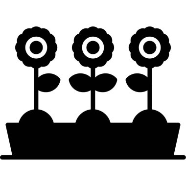 Çiçek. Web simgesi basit illüstrasyon