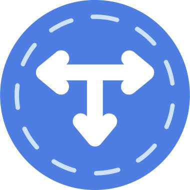 Yönlendirme ok simgesi doldurulmuş ana hatlar biçiminde