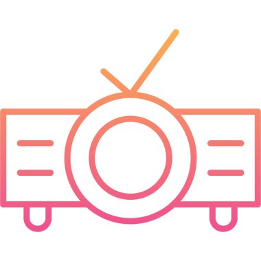 TV vektör simgesi. biçim düz simge sembolü, pembe renk, yuvarlak açılar.