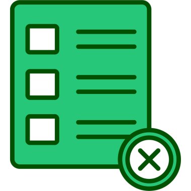 Kontrol listesi vektör simgesi. biçim düz bicolor sembolü, eko yeşil ve gri renkler, yuvarlak açılar