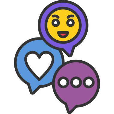 Kalpte vektör çizimi olan emoji çifti