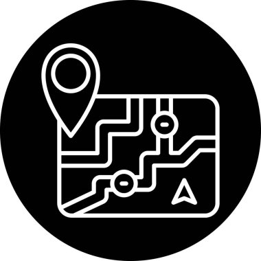 Bir harita simgesinin vektör illüstrasyonu