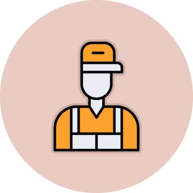 Çiftçi adam vektör simgesi modern basit tasarım illüstrasyonu