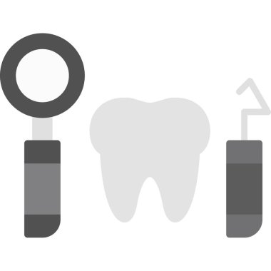 Diş yassı ikonu vektör illüstrasyonu