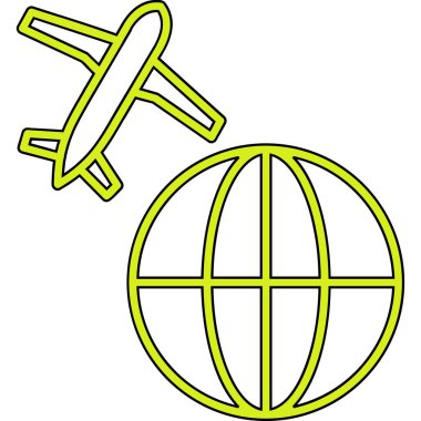 uçak seyahat simgesi vektör illüstrasyonu