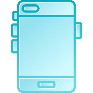 Boş ekranlı mavi akıllı telefon