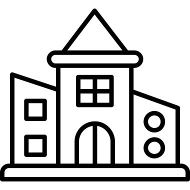 Bina. Web simgesi basit illüstrasyon