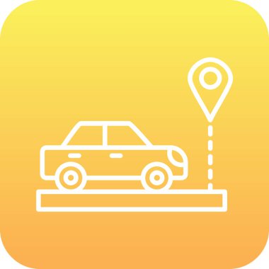 Araba Konumu ikon vektör illüstrasyonu