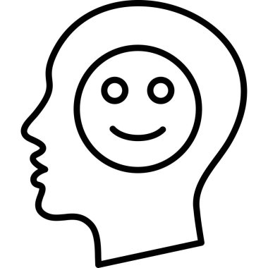 Gülümseme simgesi olan insan yüzü, basit tasarım.