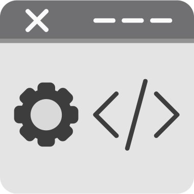 Kodlama. Web simgesi basit illüstrasyon