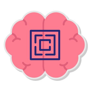 Beyni olan beyin. Web simgesi basit tasarım