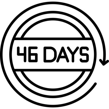 Siyah simge içinde 56 gün