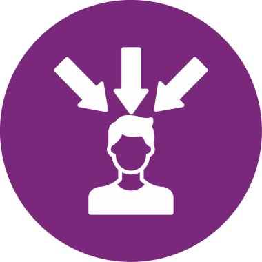 Beyin ikonu olan bir adam, basit vektör çizimi