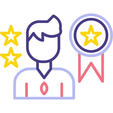 Müşteri derecelendirme renk ikonu vektörü. Geribildirim gözden geçirme işareti. izole edilmiş sembol çizimi