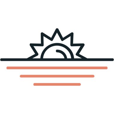 Şeffaf bir arkaplanda güneş vektör çizimi. Birinci kalite semboller. Konsept ve grafik tasarımı için vuruş simgesi.