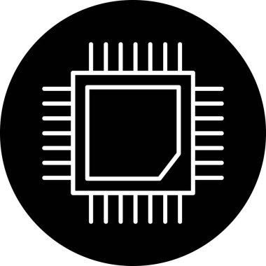 İşlemci simgesi, vektör illüstrasyonu