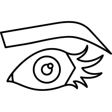 İnsan gözü ikonu. Beyaz arkaplanda izole edilmiş web tasarımı için insan gözü ikonu ana hatları