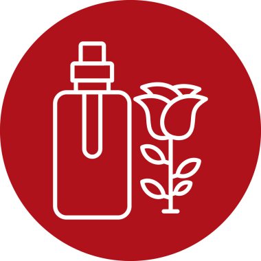 Kırmızı ve beyaz bir çiçeğin vektör çizimi