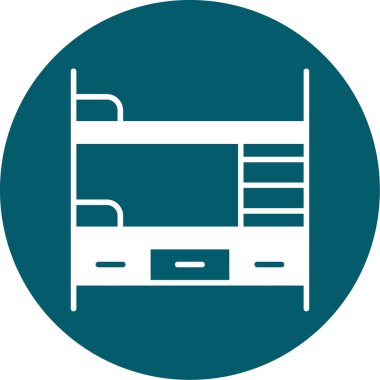 Çift Yatak simgesi vektör illüstrasyonu