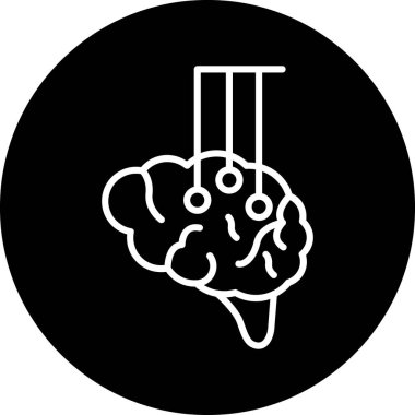 Test tüpü simgesine sahip beyin, basit vektör illüstrasyonu