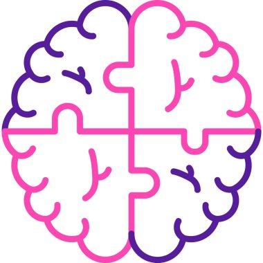 Beyin simgesi, vektör illüstrasyonu basit tasarım