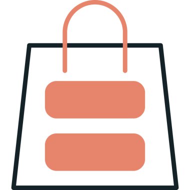 Alışveriş poşeti simgesi, vektör illüstrasyonu