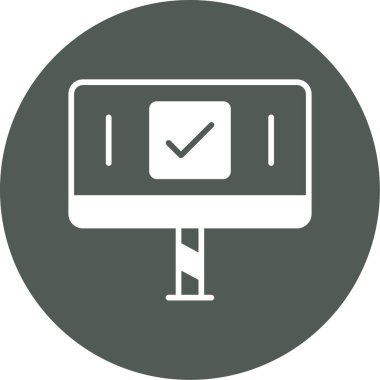 Modern b 'nin vektör illüstrasyonu onay simgesinden yoksun