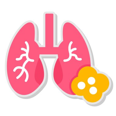 Akciğer ikonu vektörü. düz tasarım biçimi.