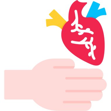 İnsan kalbi. Web simgesi basit illüstrasyon