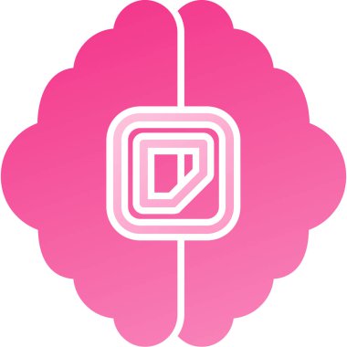 Beyin. Web simgesi basit illüstrasyon