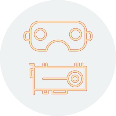 vr gözlük renk vektörü simgesi