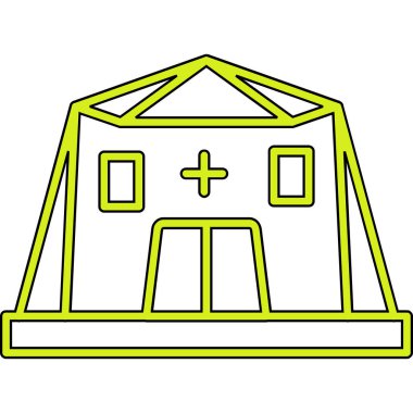 Bir bina simgesinin vektör illüstrasyonu