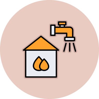 Tek izole edilmiş ateş simgesinin vektör çizimi