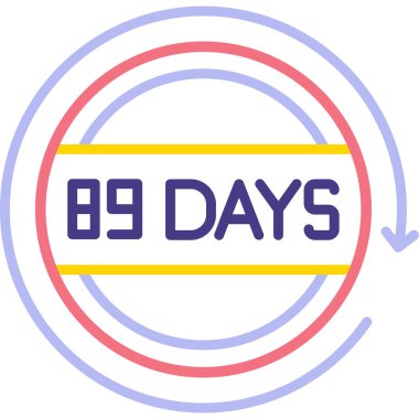 Simgeye gitmek için 89 gün, vektör illüstrasyonu