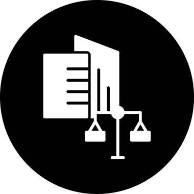 Hukuk ve adalet ikonu vektör illüstrasyonu