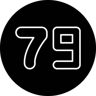 7977 siyah simge, vektör illüstrasyonu