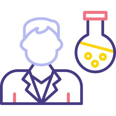 Bilim adamı vektörü illüstrasyonu modern simge tasarımı