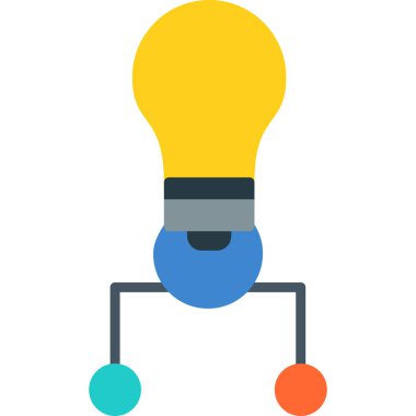 düz biçimli yaratıcı fikir ışığı simgesi