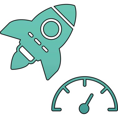 roket simgesi, vektör illüstrasyonu