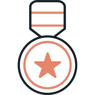 Kolayca düzenleyebilen veya düzenleyebilen madalya düz vektör simgesi