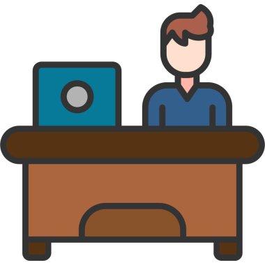 Masada çalışan bir iş adamı.