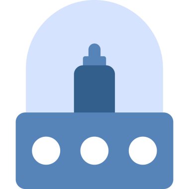 Mavi ve beyaz bir ikonun vektör illüstrasyonu