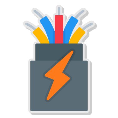 Batarya şarj vektörü simgesi