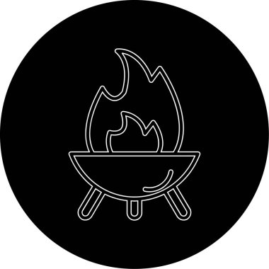 Bir ateş simgesinin vektör illüstrasyonu