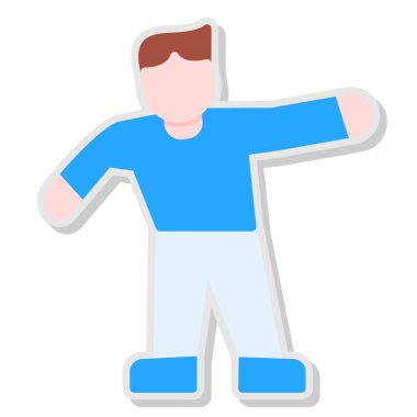 izole adam çizgi film karakteri