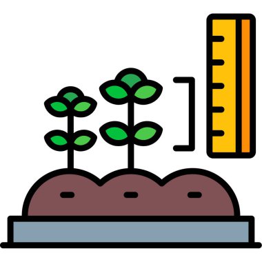 Büyüyen grafik simgesi. büyüyen ikon vektörü düz izole düz renk ile ana hatları büyüyen bitki