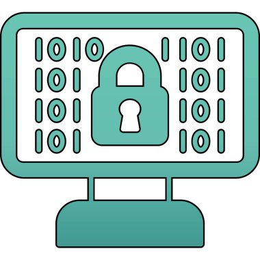 Devre kartı vektör illüstrasyon tasarımlı siber güvenlik asma kilidi